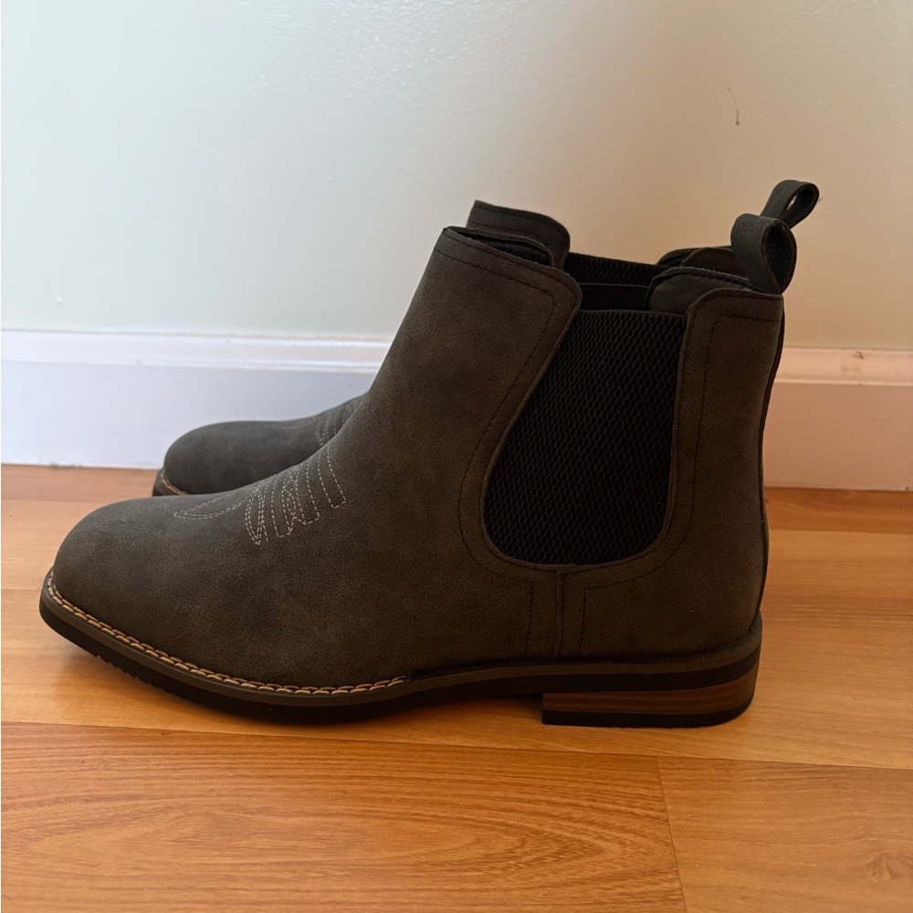 Men's Chelsea Boots - Dark Gray - Picture 4 of 10